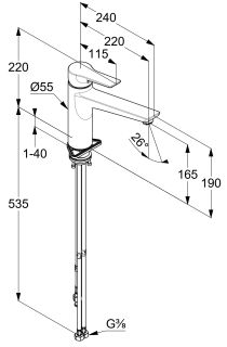 Смеситель для кухни Kludi Mix чёрный матовый 329043975